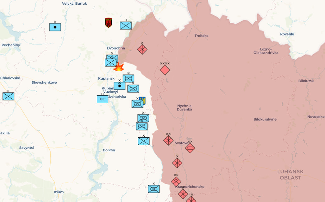 Фронт в направлении Купянска (Карта: Military Land)