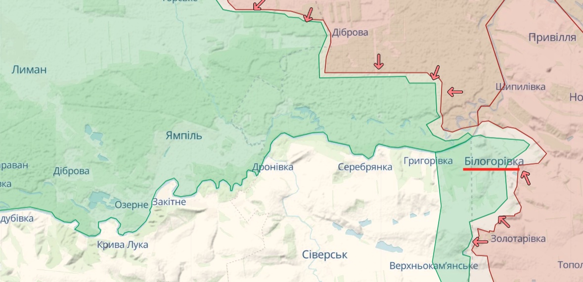 Генштаб: Росіяни намагалися наступати біля Білогорівки, атакували Авдіївку та Мар'їнку – карта