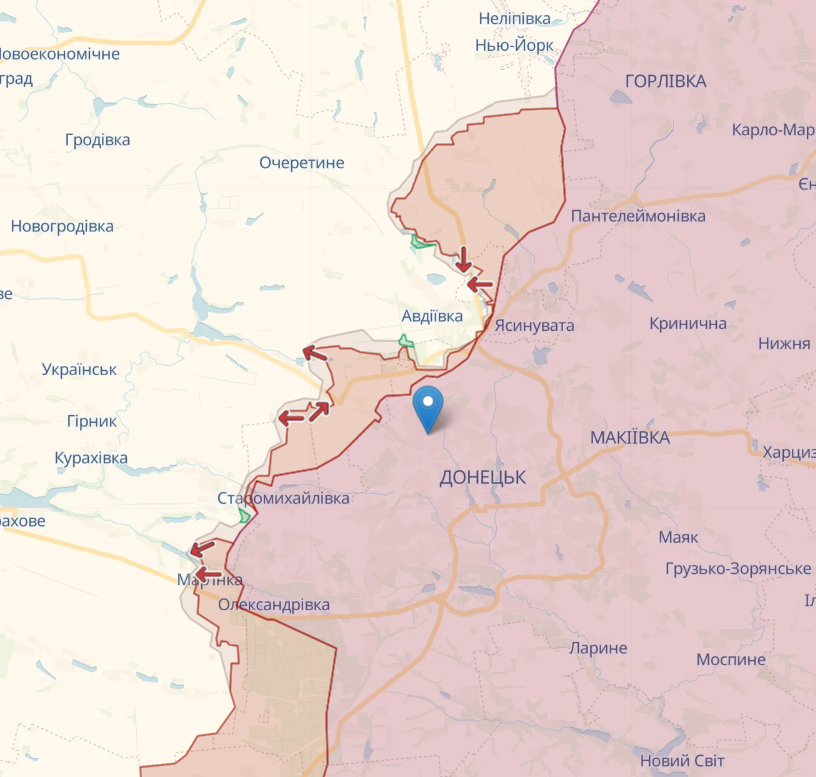 Донецький вокзал на мапі deepstate