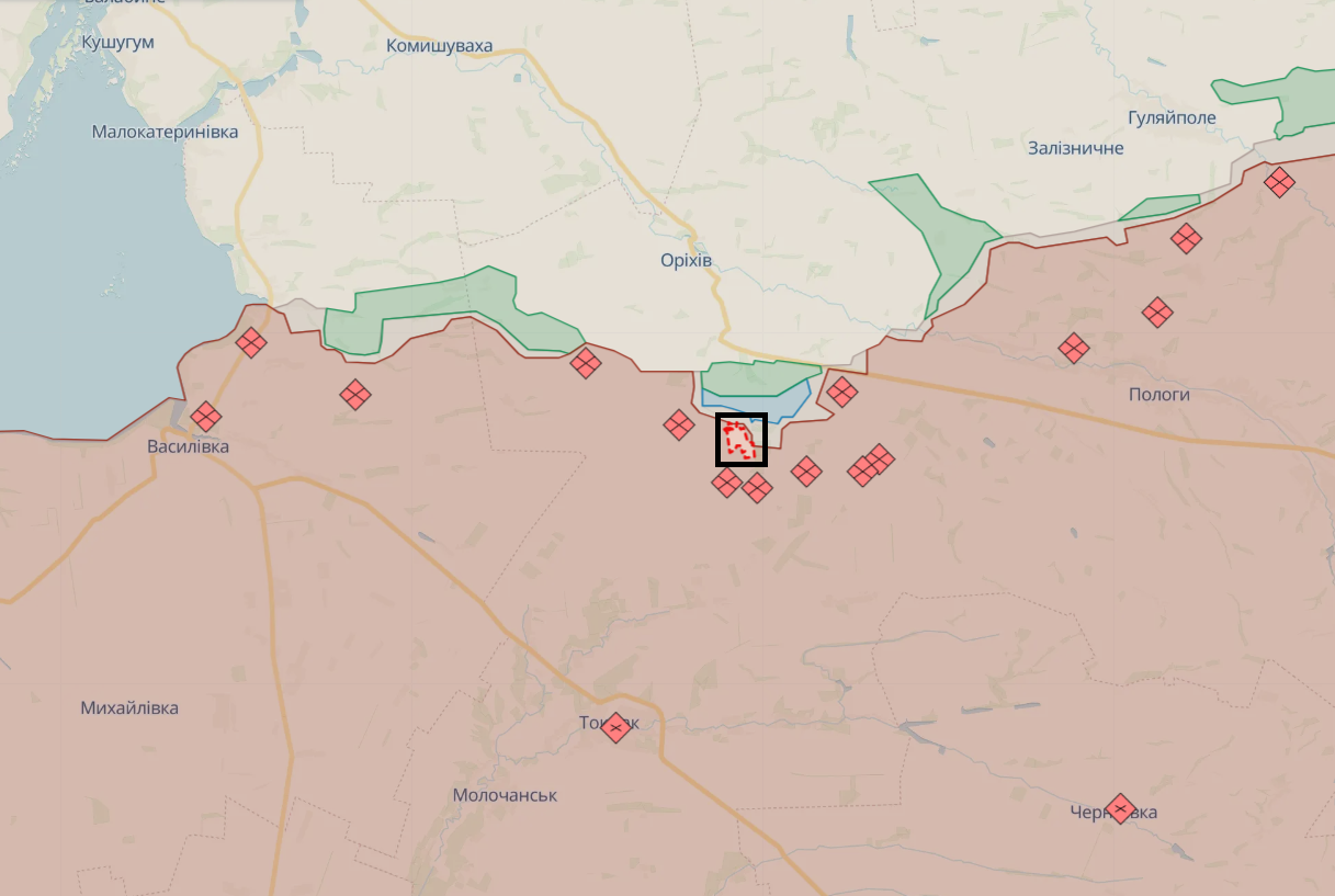 В районі села під Токмаком, де активізувались росіяни, ЗСУ знищили гелікоптер РФ