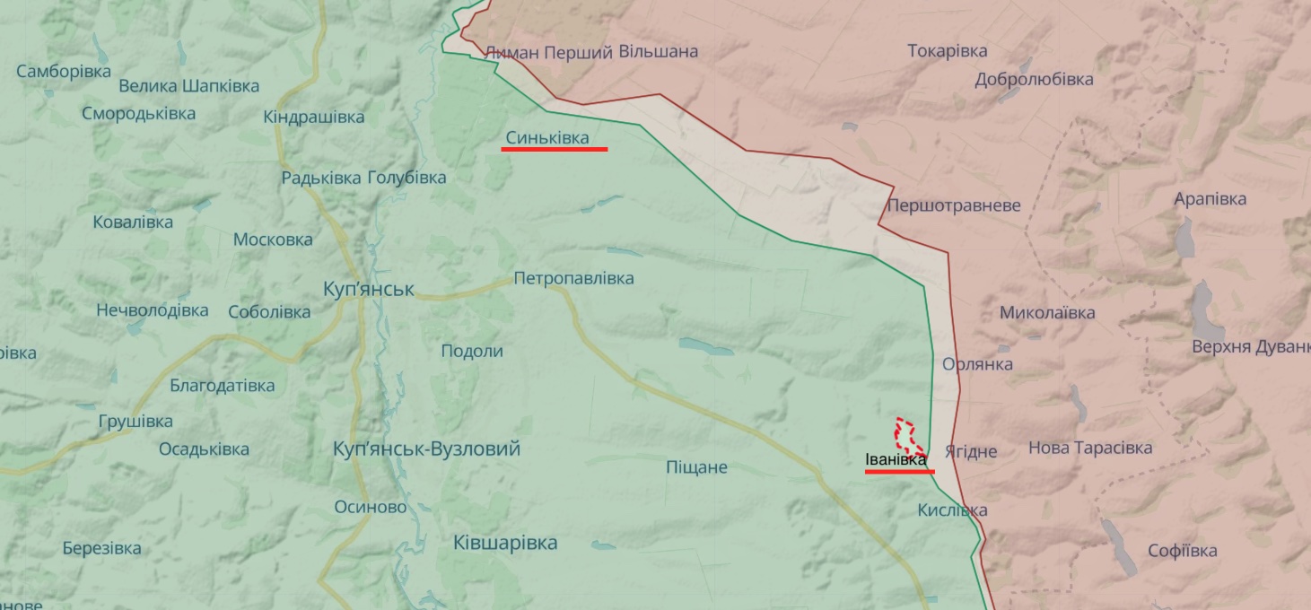 Генштаб: Росіяни намагалися прорватися у двох місцях на Куп'янському напрямку – карта