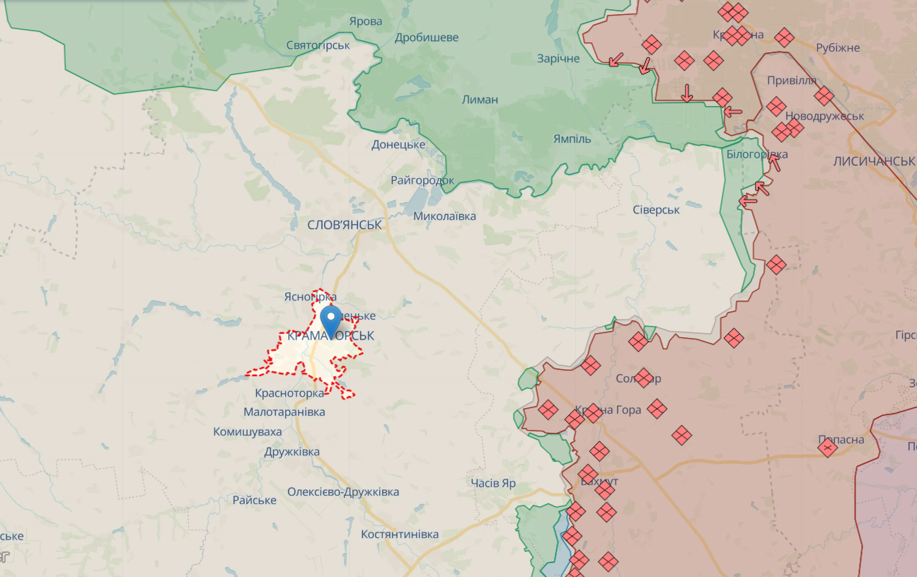 В Краматорске прогремело два взрыва, Воздушные силы предупреждали о ракетной опасности