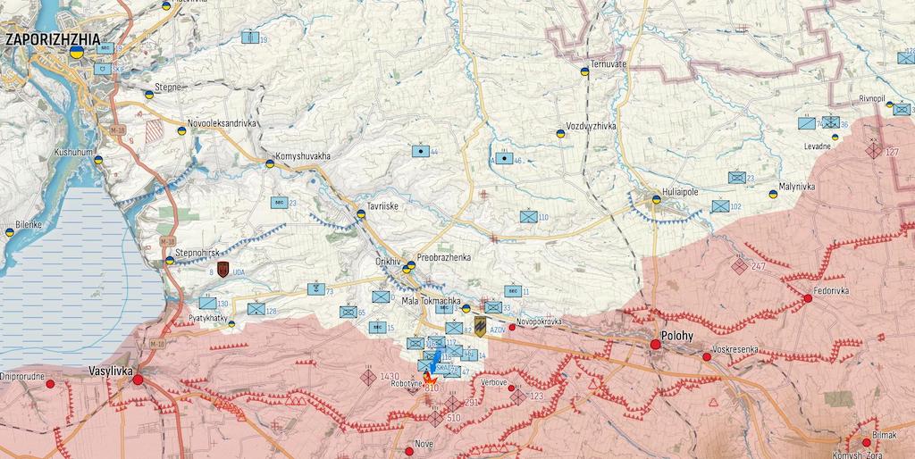Фронт на Мелітопольському напрямку (Карта: Military Land)