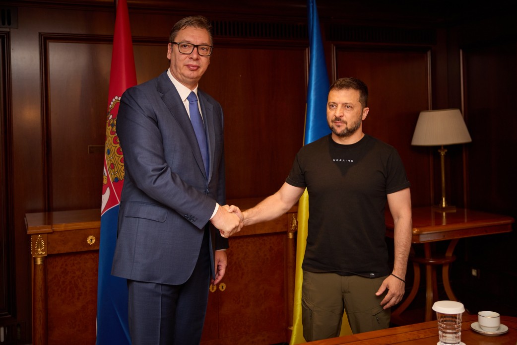  Володимир Зеленський зустрівся з Александаром Вучичем (фото: ОП)