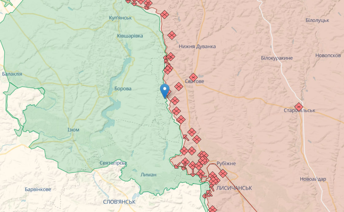Фронт на Лиманском направлении (Карта: DeepState)