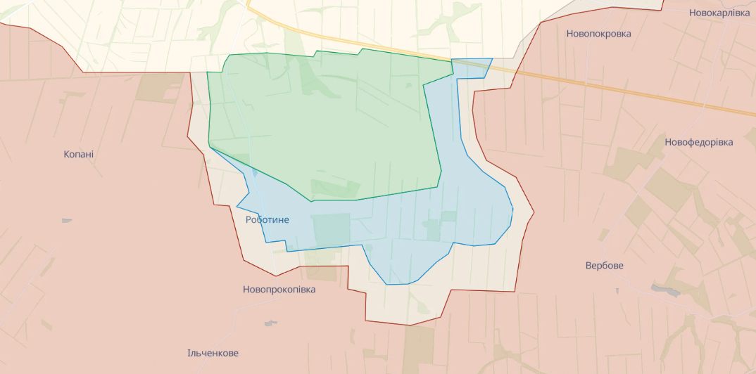 Мапа: deepstatemap.live "Є просування на 1 км". Генерал Тарнавський про ситуацію на Таврійському напрямку