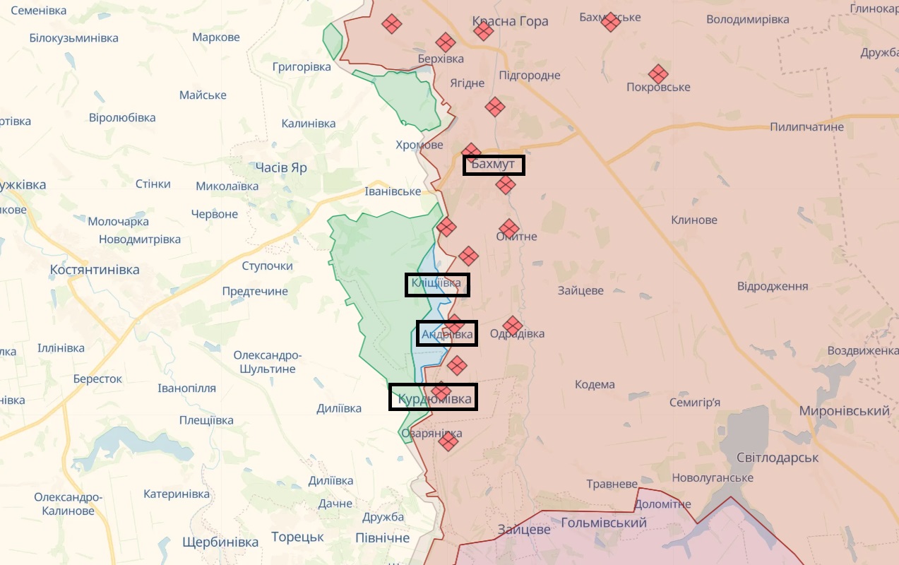 ВСУ: Имеем успехи вблизи Бахмута, Клещиевки, Андреевки и Курдюмовки