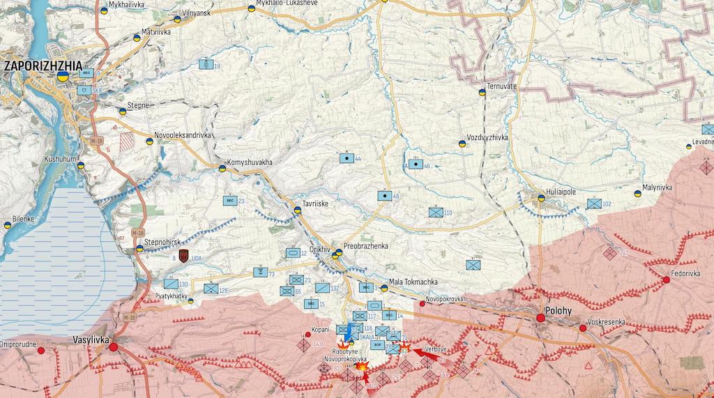 Генштаб: Росія наступає фронтом від сходу до півдня, ЗСУ тримаються під Херсоном — карта