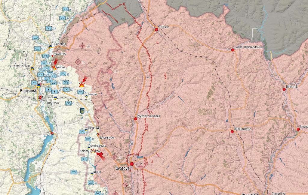 Генштаб: Росія наступає від Куп'янська до Херсонщини, десятки штурмів на Авдіївку — карта