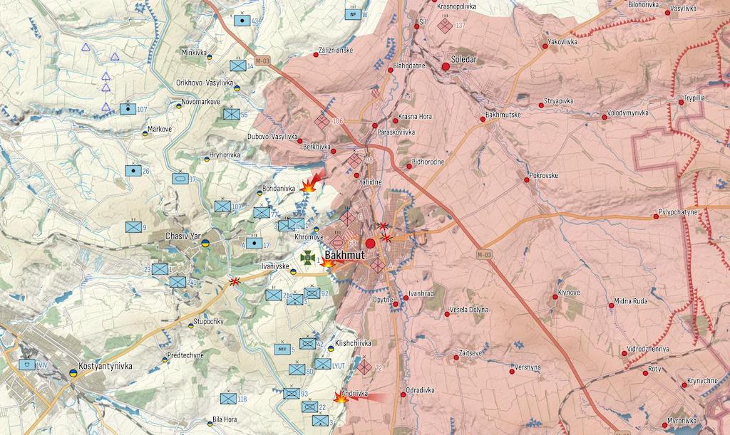 Генштаб: Россия наступает на шести направлениях, массированные штурмы Авдеевки — карта