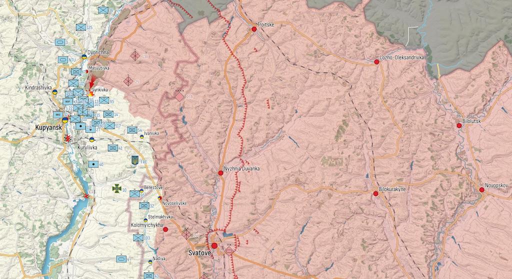 Генштаб: РФ наступає на всьому фронті, найжорстокіші бої поблизу Авдіївки та Кремінної — карта