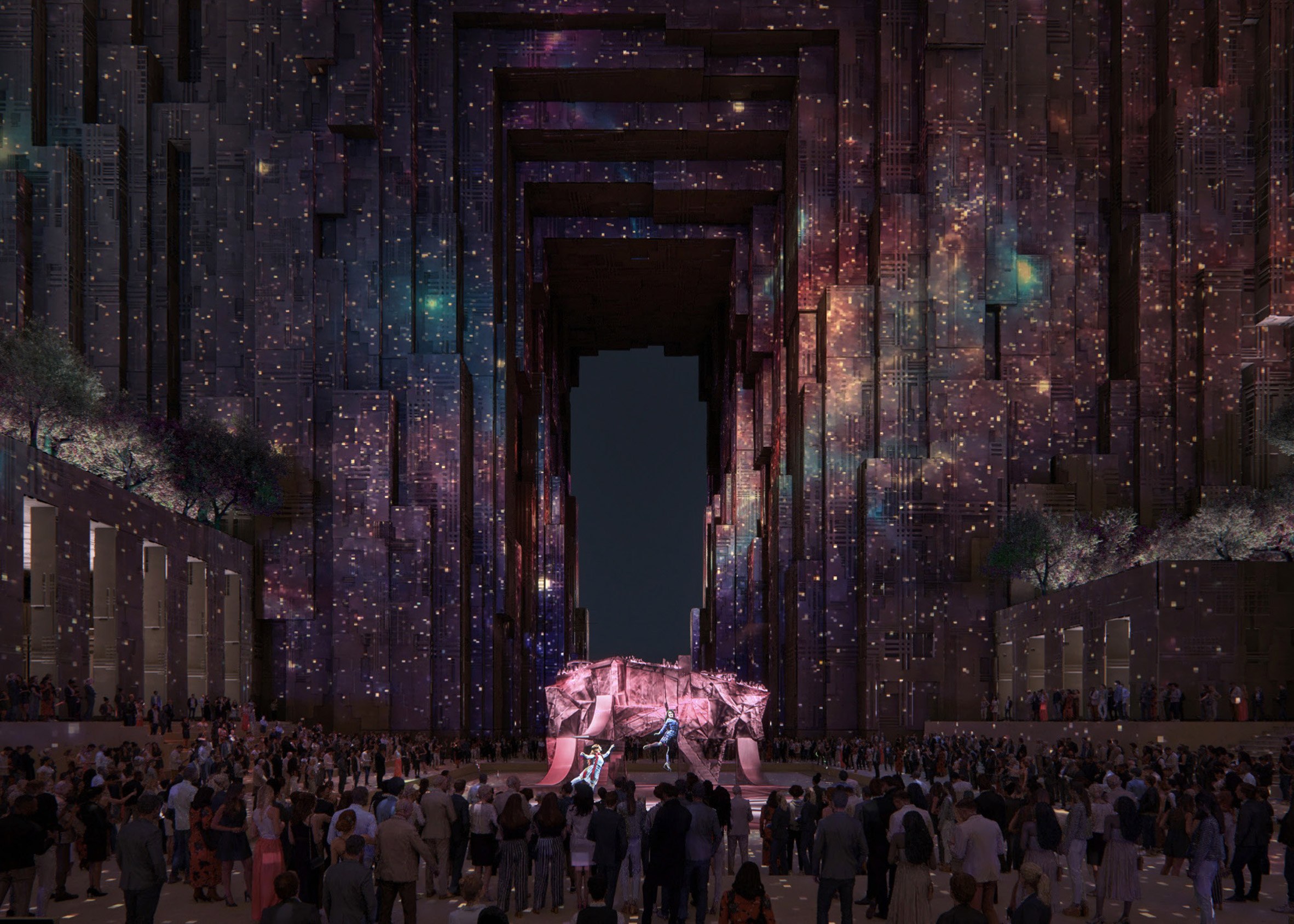Іспанська студія показала проєкт "театру майбутнього" для футуристичного міста в Саудівській Аравії
