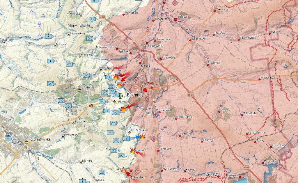Генштаб: Россия наступает на шести направлениях, жесточайшие бои в районе Авдеевки — карта