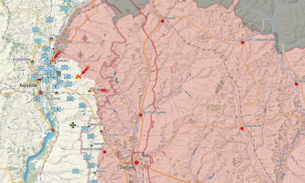 Генштаб: Росія посилила наступ на фронті, головні удари біля Авдіївки, Мар'їнки та Бахмута — карта