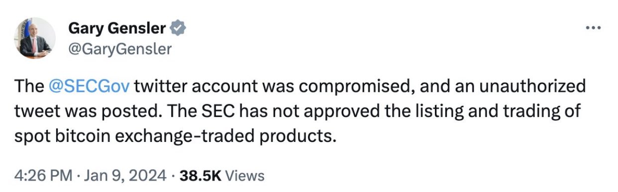 Біткоїн захитало після фейкового твіту про погодження ETF-фондів у США