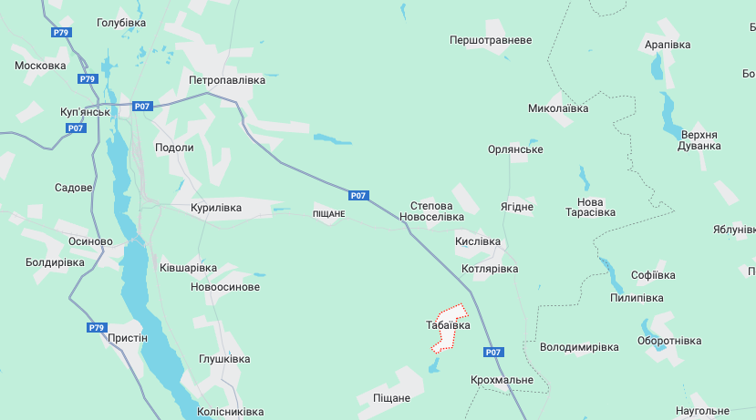 Табаевка отмечена красным (Карта: googlemaps.com)