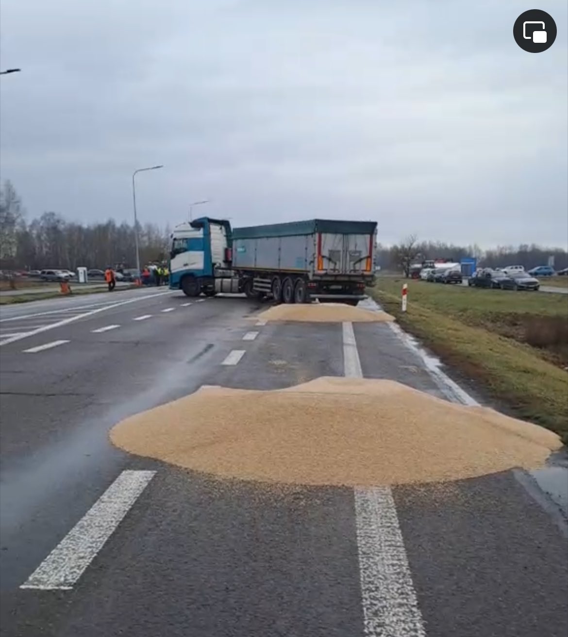 Poles dump grain from Ukrainian trucks near border amid new protests: reactions