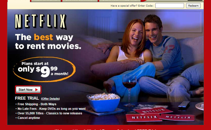 Як змінювався вигляд Netflix з 2002-го до 2023 року – скриншоти сайту