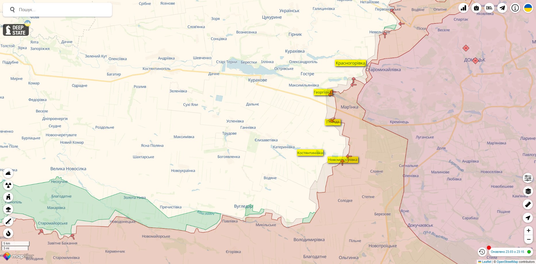 Ситуация на фронте. Больше всего атак – на Новопавловском направлении: карта