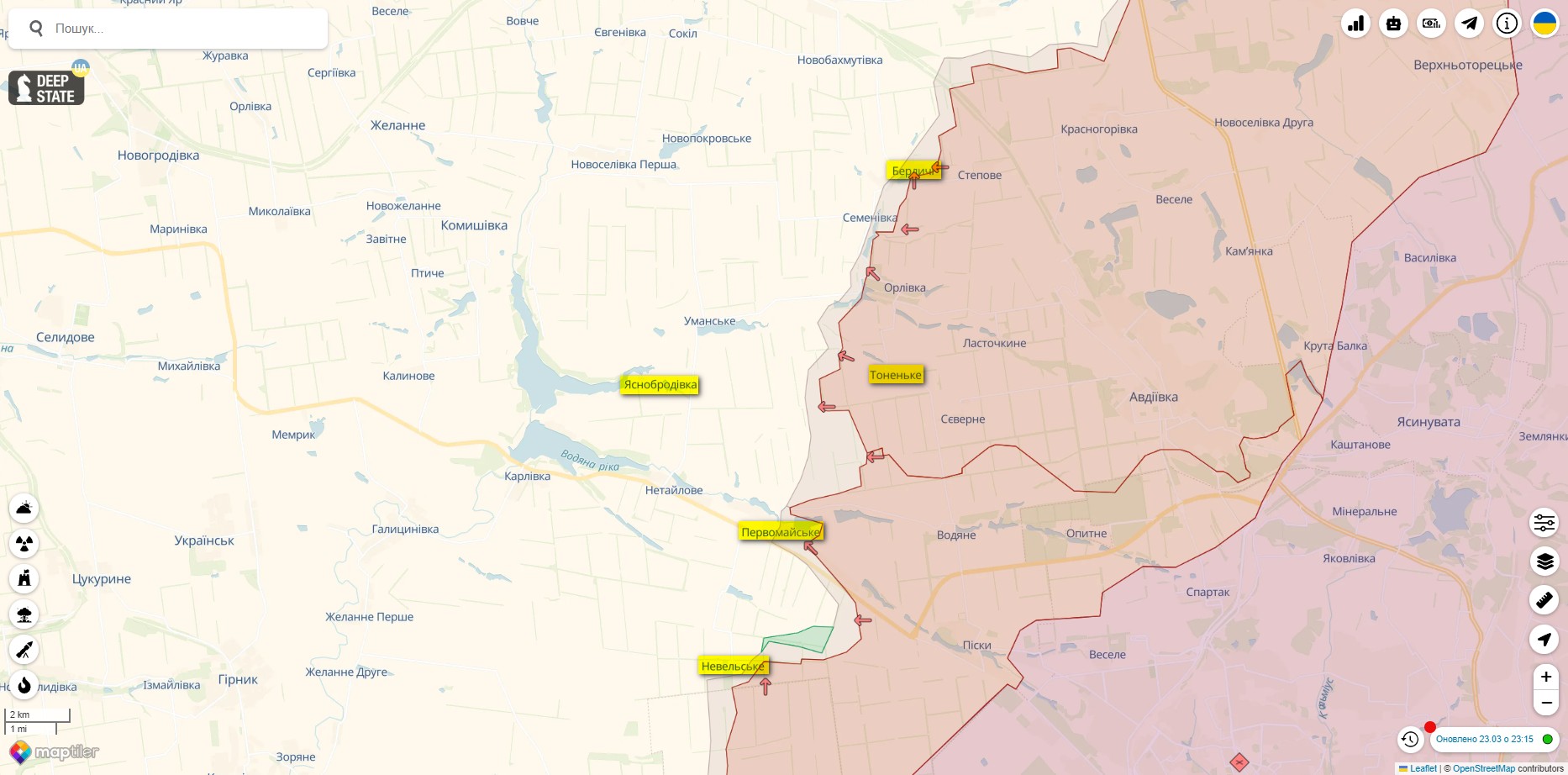 Ситуация на фронте. Больше всего атак – на Новопавловском направлении: карта
